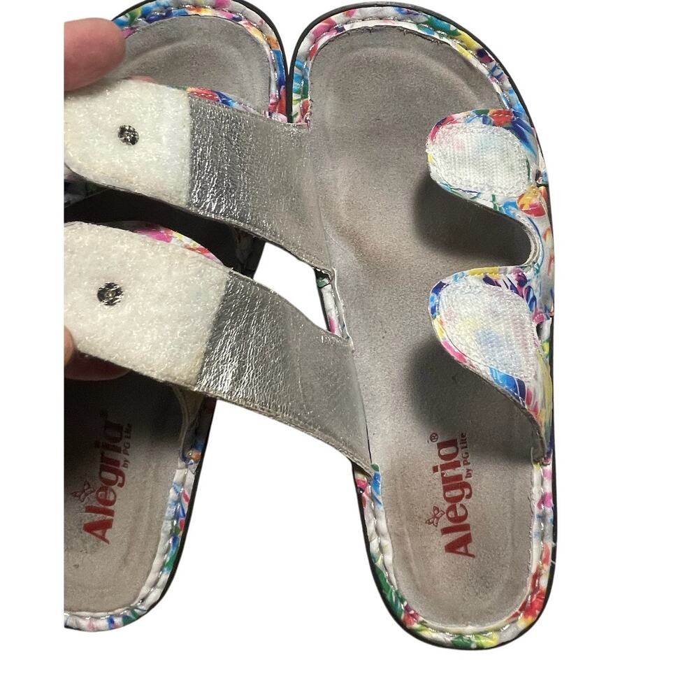 Alegria Slide Sandals Womens EU 39(8.5/9 US) Floral Print Velcro Comfort Casual - Picture 3 of 6
